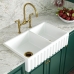 Cuba Dupla Cozinha Farm Sink Frente Romana 77 cm Fazenda