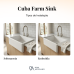 Cuba Cozinha Farm Sink 40 cm Frente Quadratta Estilo Fazenda Avental